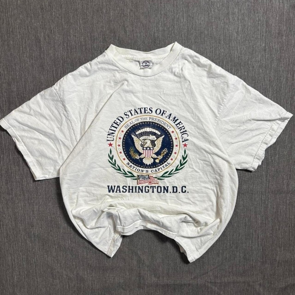 90s USA Washington D.C. white cotton t-shirt - XL